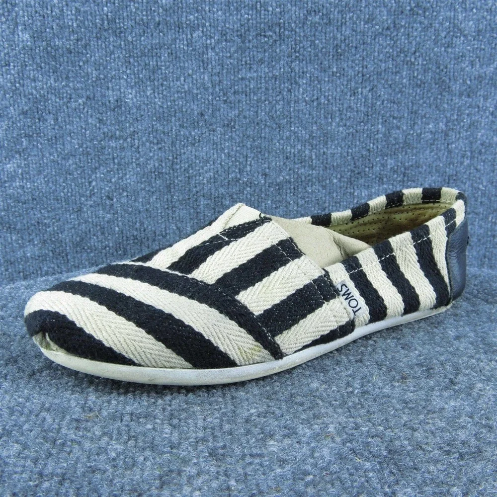 TOMS Women‎ Flat Shoes Black Fabric Slip On Size 8 Medium